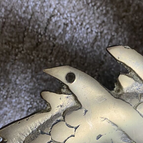 Vintage Brass Wall Hanging Dragon Figure 7”22” Long mid centry modern - Picture 4 of 9